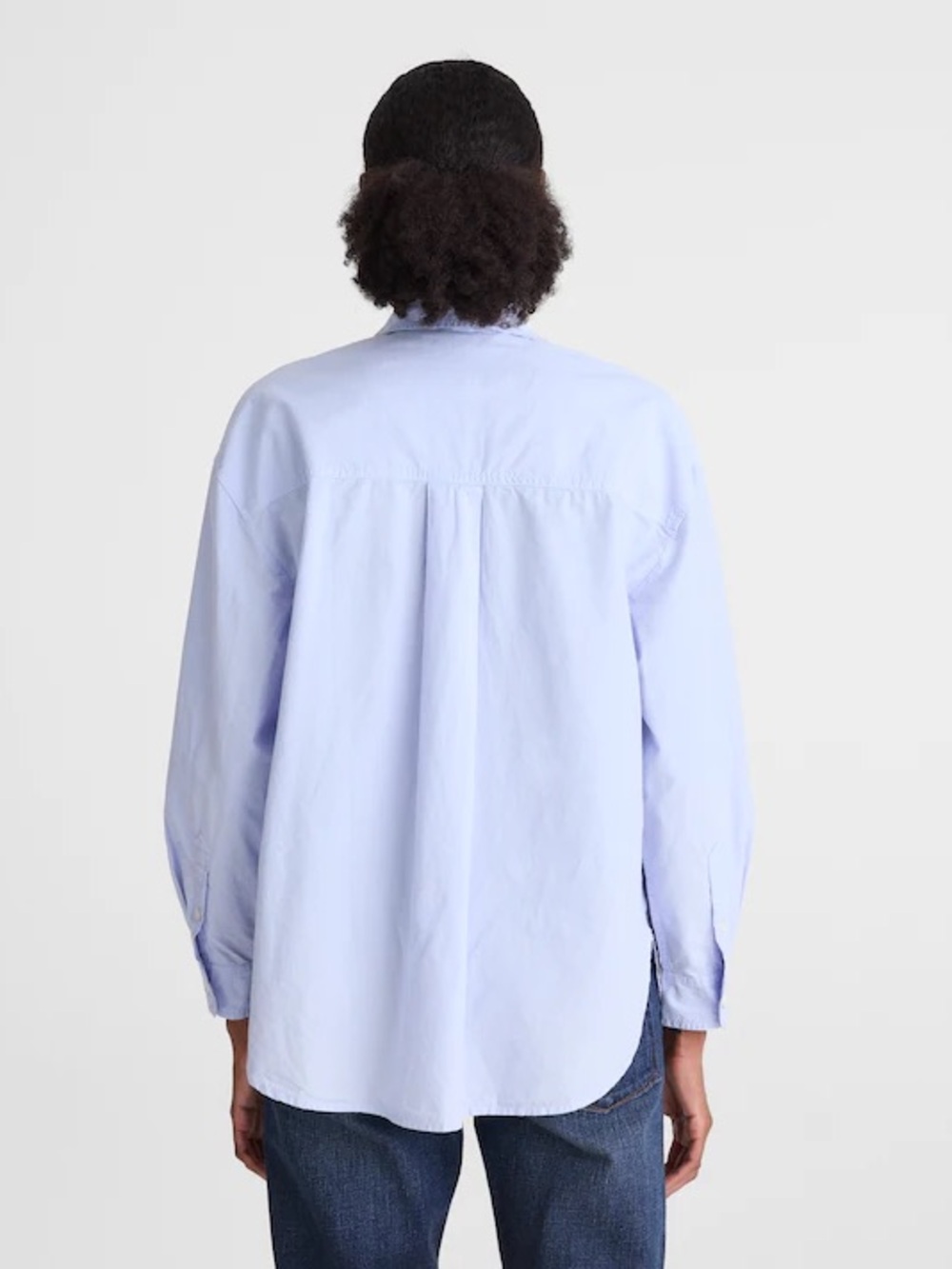 Madewell The Easy Shirt in Poplin in Light Blue M - Picture 4 of 9
